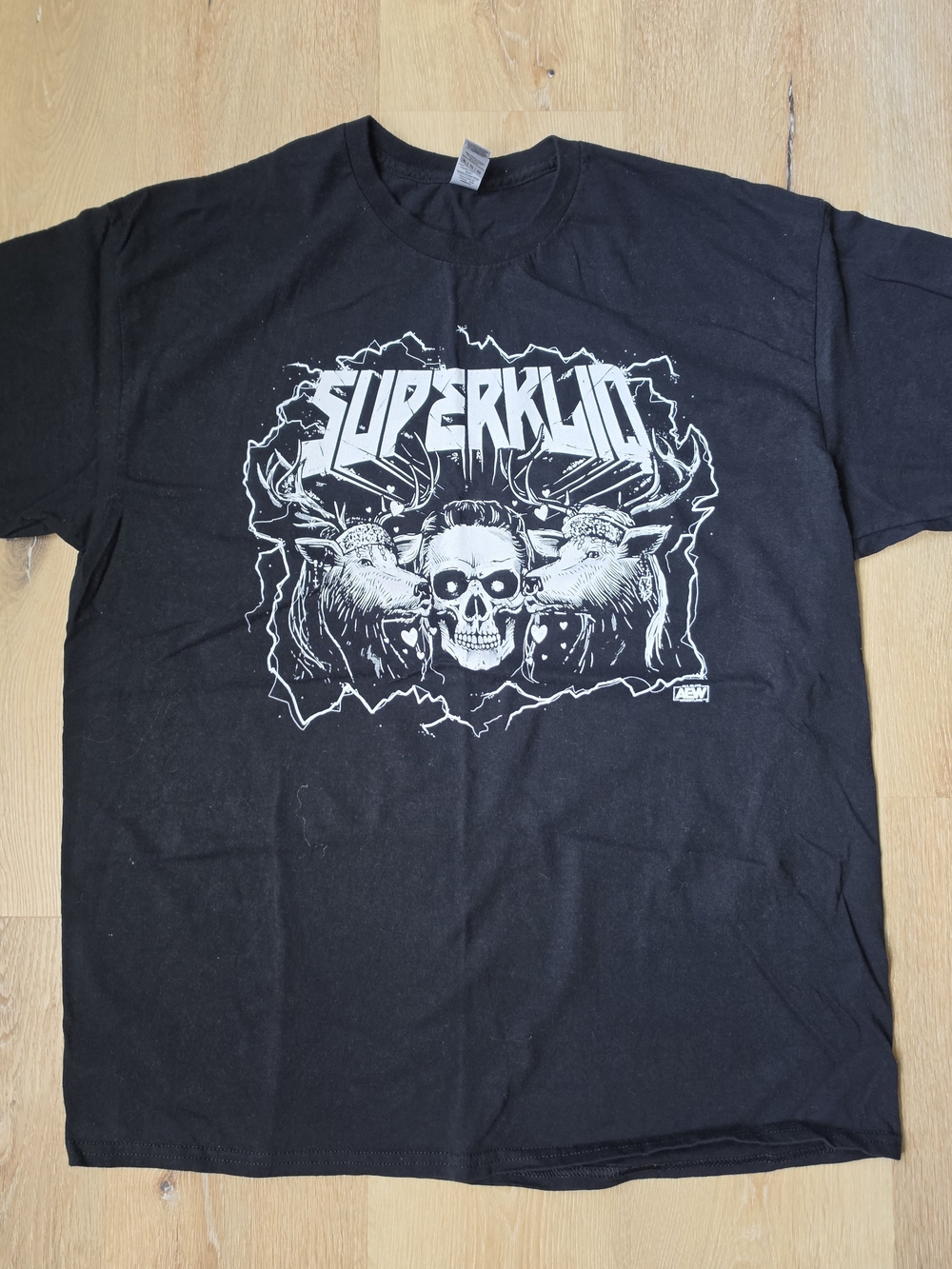 AEW "Superkliq" Gildan Black Skull & Stag Graphic Tee
